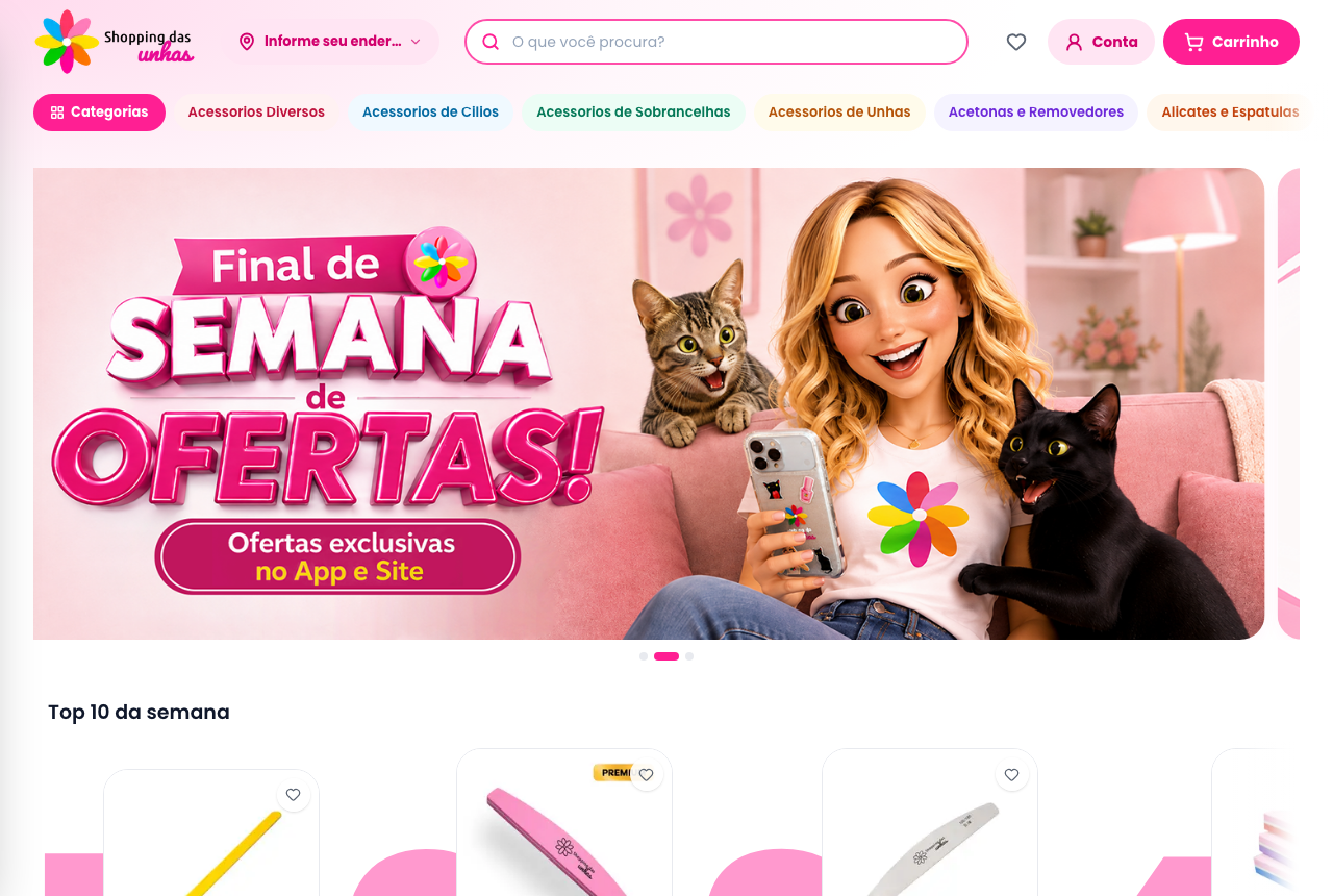 Loja virtual criada com a Loce